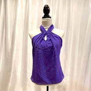 Victoria’s Secret Violet Halter Blouse with Rhinestones